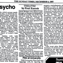 Psycho
Sunday Times of Malta
6.12.1987