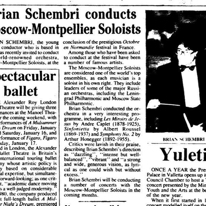Moscow Soloists
Sunday Times of Malta
10.01.1993