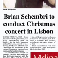 Lisbon Christmas concert
Sunday Times of Malta
11.12.2005