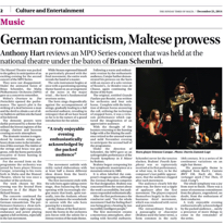 German Romanticism
Sunday Times of Malta
21.12.2014
