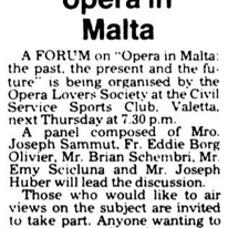 Opera forum
Sunday Times of Malta
26.06.1988