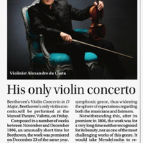 His only violin concerto
Sunday Times of Malta 
9.01.2012