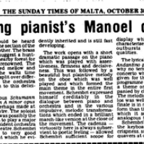 Manoel debut
Sunday Times of Malta
30.10.1977
