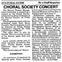 Choral Society concert
Times of Malta
6.06.1989