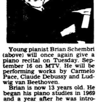 Young pianist on MTV
Times of Malta
8.09.1975