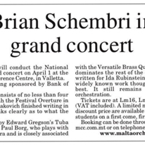 Grand concert
Times of Malta
22.03.2006